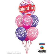 700 Bubble Double Hearts Valentine Bouquet #54603 40317-6